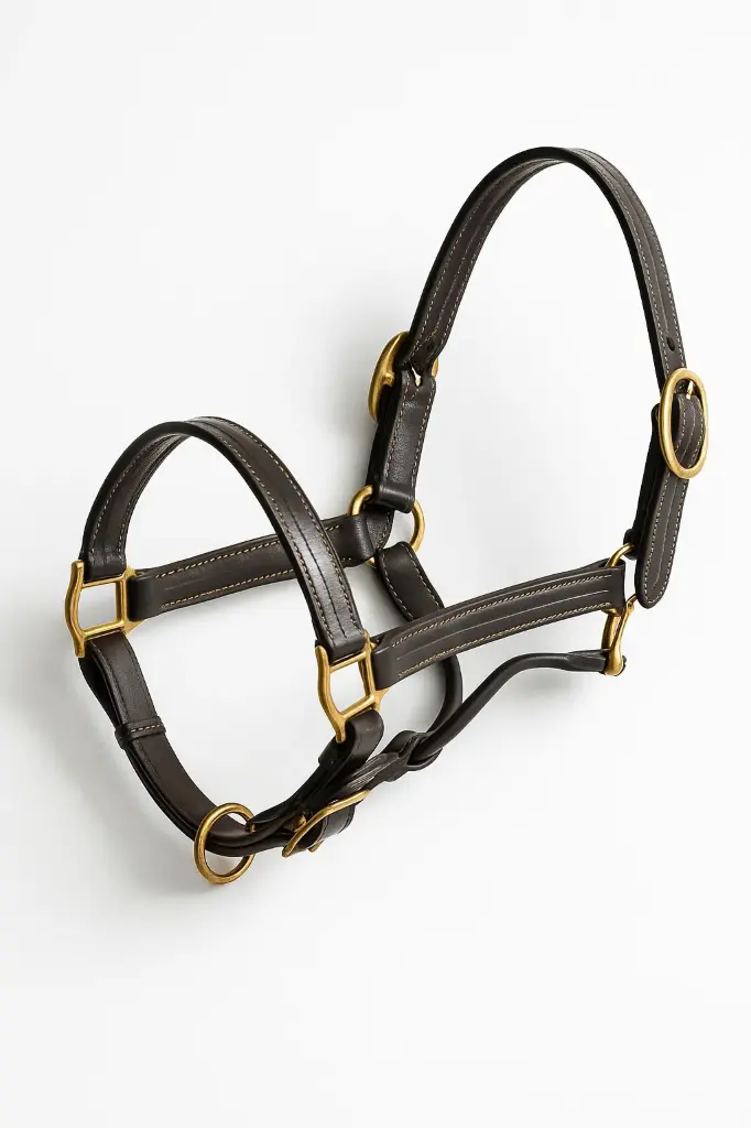 Black Halter with Golden Buckles